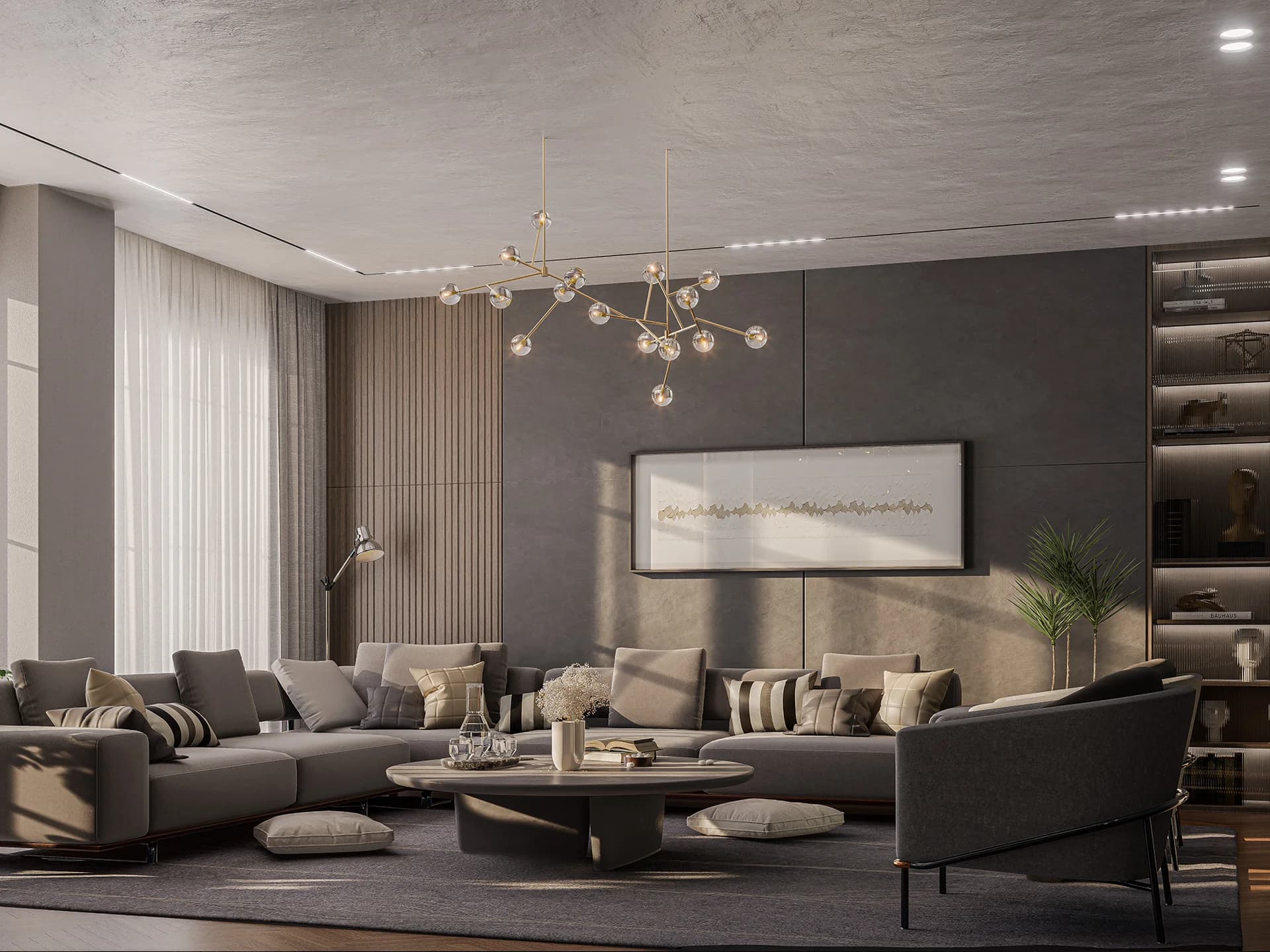 Modern architectural building at golden hour